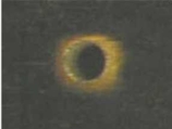 Розовые кольца вокруг отверстий (O 0,3 мм) коричневым оксидом
